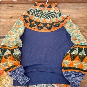 FREE PEOPLE SWIT THE SMALL STUFF THERMAL MOCKNECK TOP SIZE SMALL